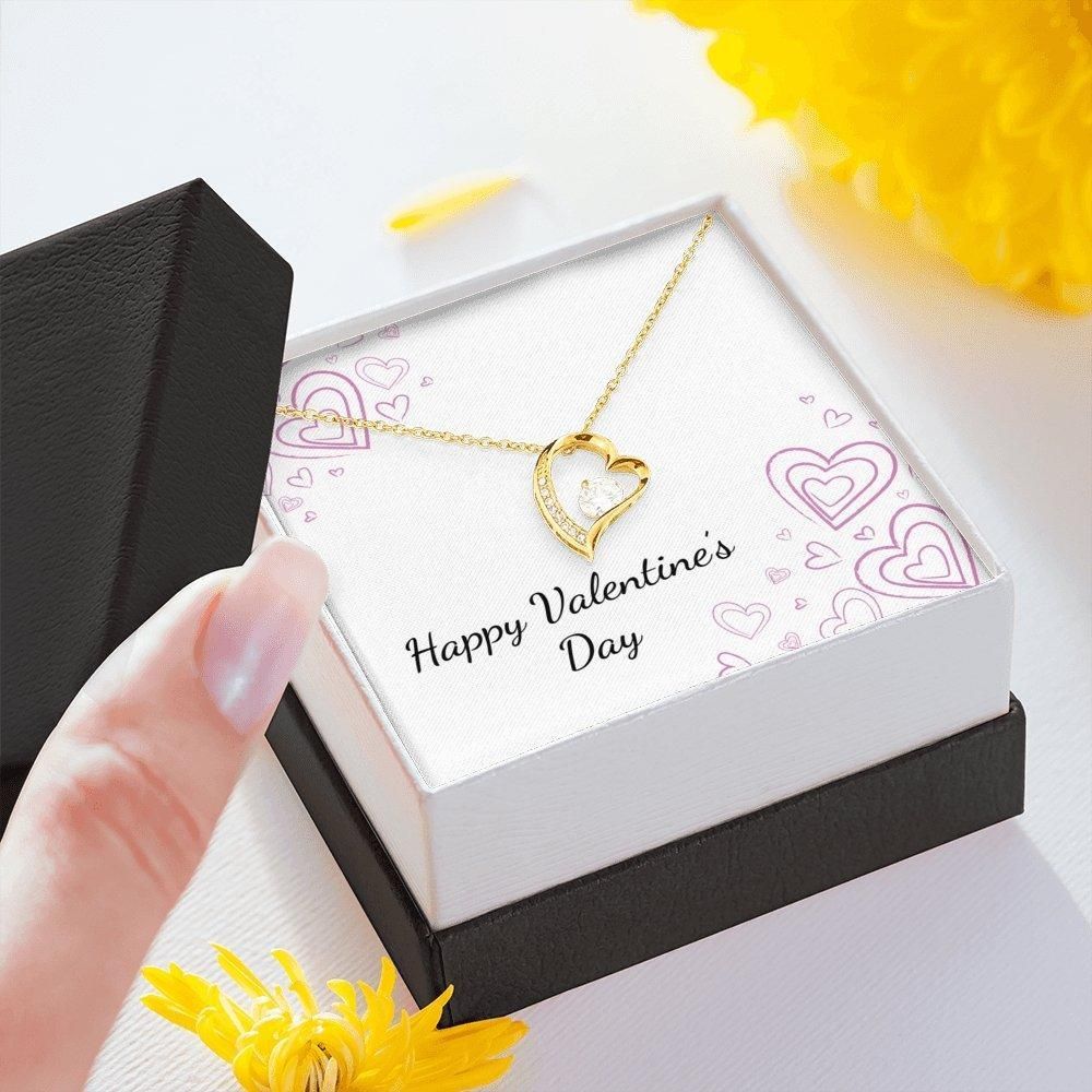 Happy Valentine's Day Gift For Her Forever Love Necklace