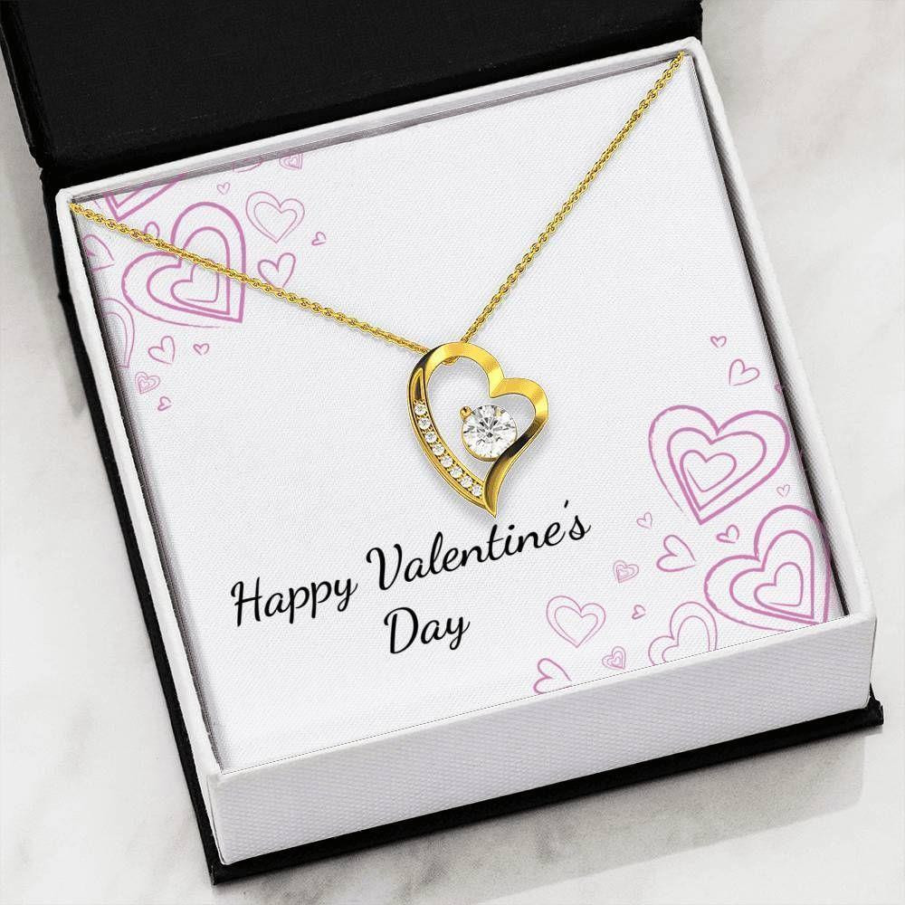 Happy Valentine's Day Gift For Her Purple Heart Dots Forever Love Necklace