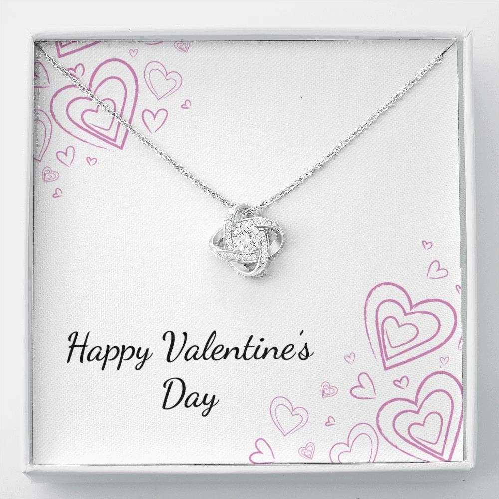 Happy Valentine's Day Love Knot Necklace Gift For Girlfriend