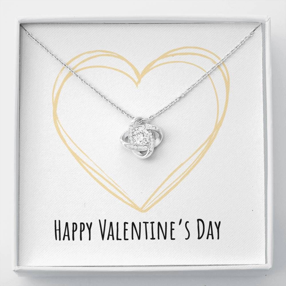 Happy Valentine's Day Love Knot Necklace Gift For Her