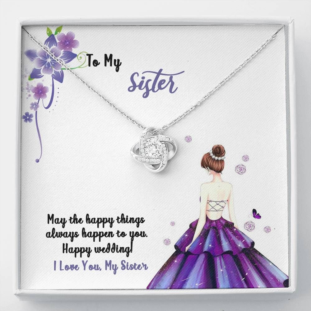 Happy Wedding Love Knot Necklace Gift For Sister
