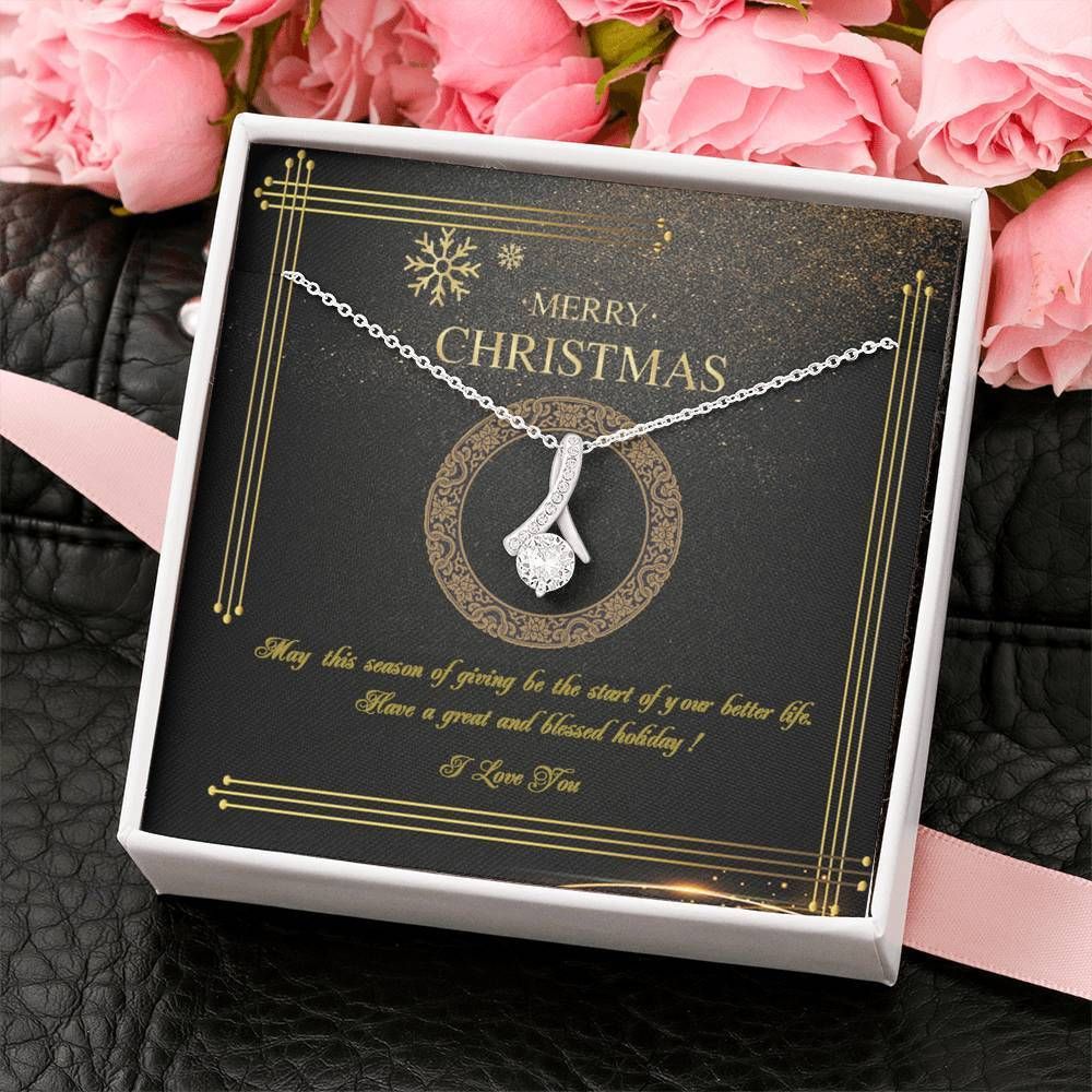 Have A Great Christmas Gift For Family 14K White Gold Alluring Beauty Necklace