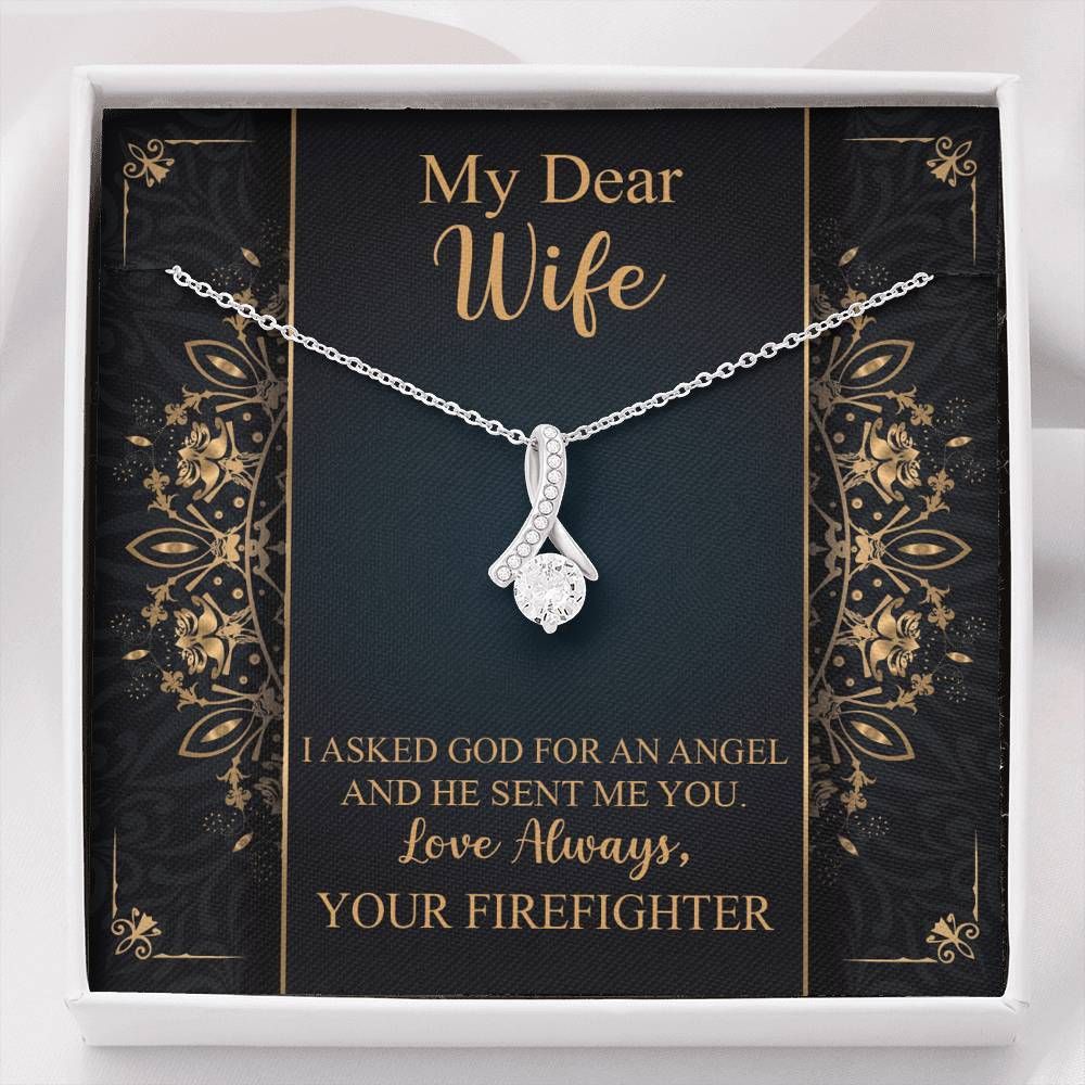 He Sent Me You Alluring Beauty Necklace Gift For Firefighter's Wife