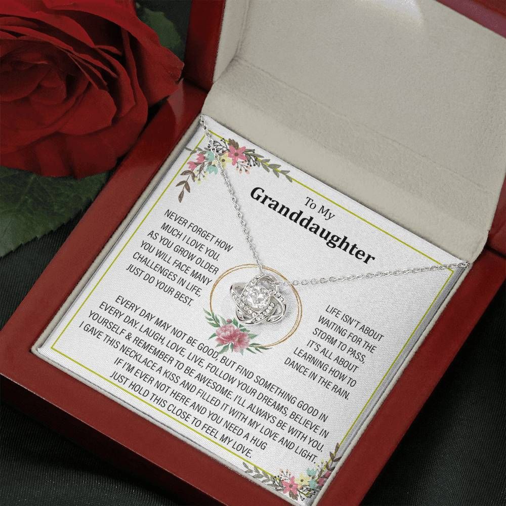 Hold This Close To Feel My Love Gift For Granddaughter Love Knot Necklace