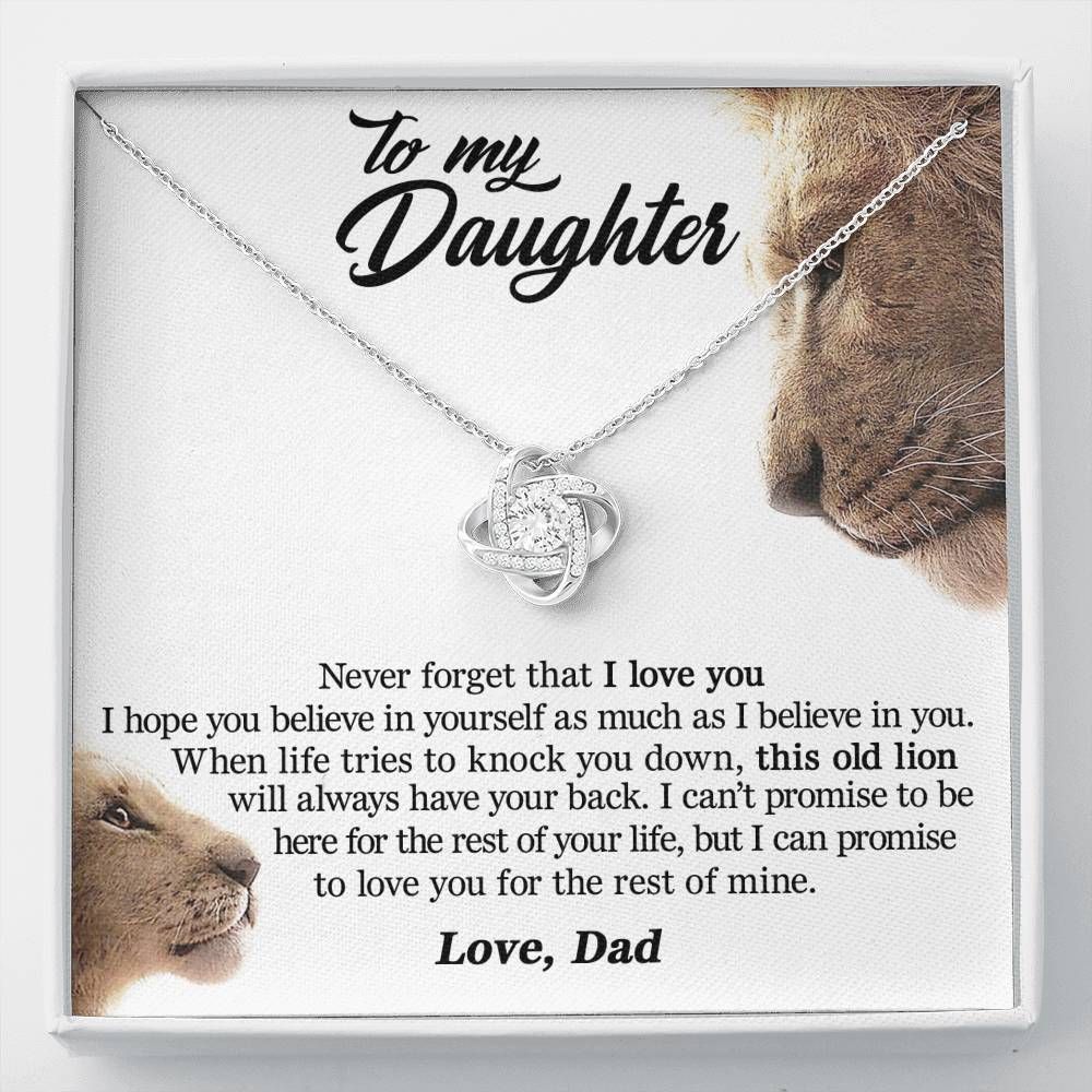 Hope You Believe In Yourself Lion Love Knot Necklace Gift For Daughter