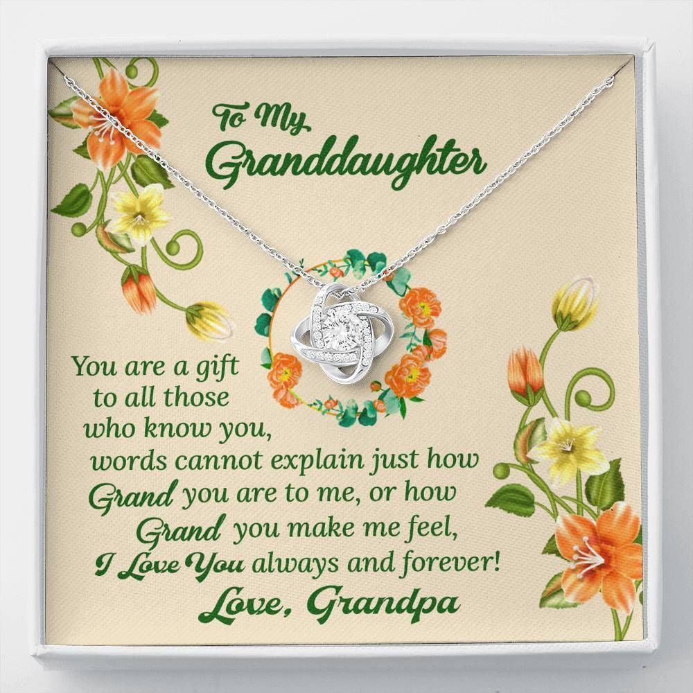 How Grand You Make Me Feel Love Knot Necklace For Granddaughter