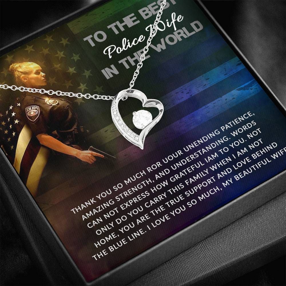 How Grateful I Am Forever Love Necklace Gift For Police Wife