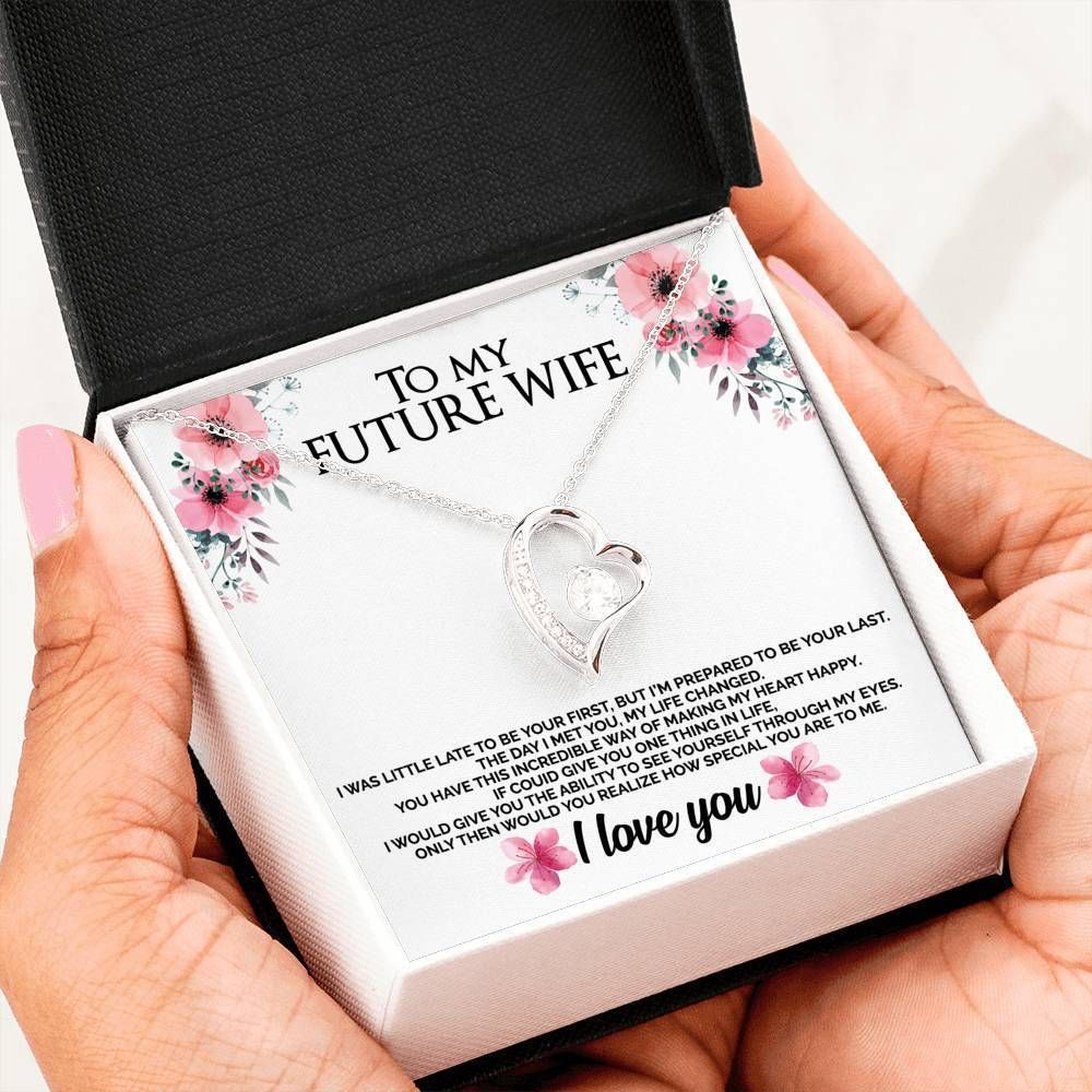 How Important You Are 14K White Gold Forever Love Necklace Gift For Wife Future Wife