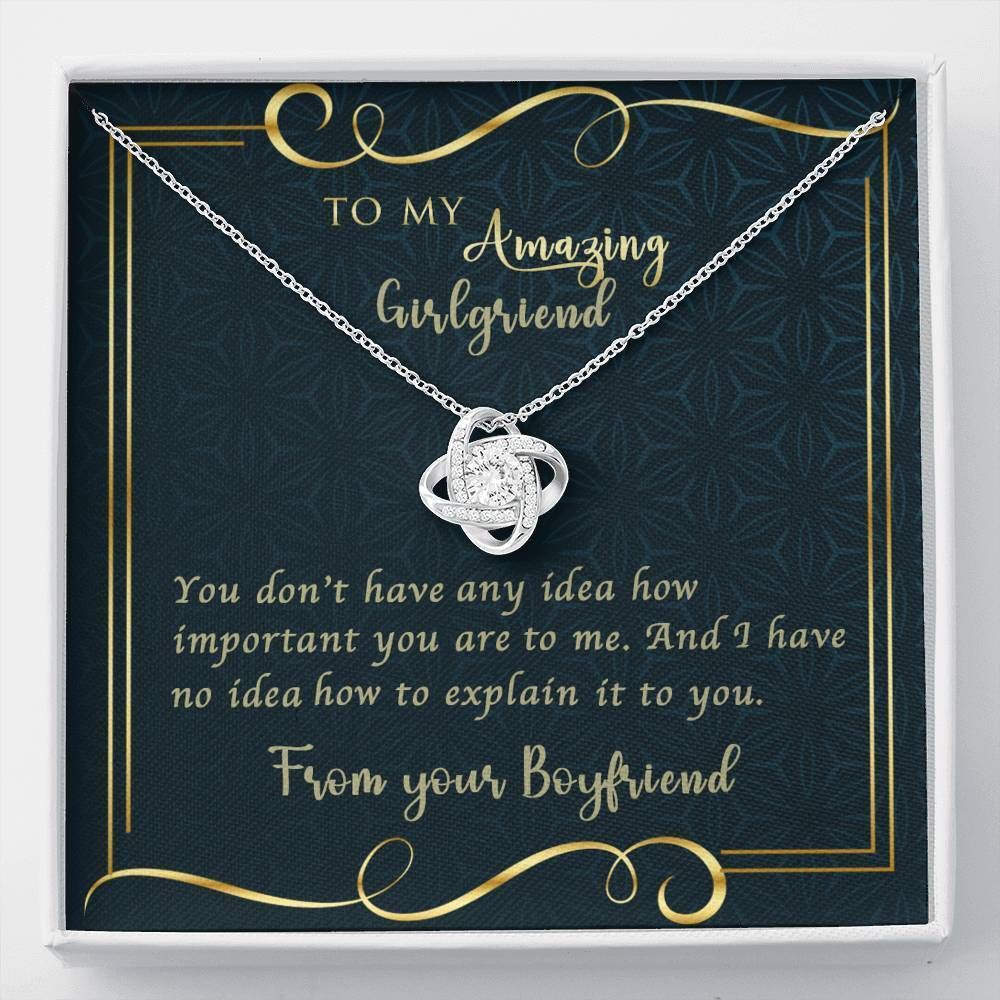 How Important You Are To Me Love Knot Necklace For Girlfriend