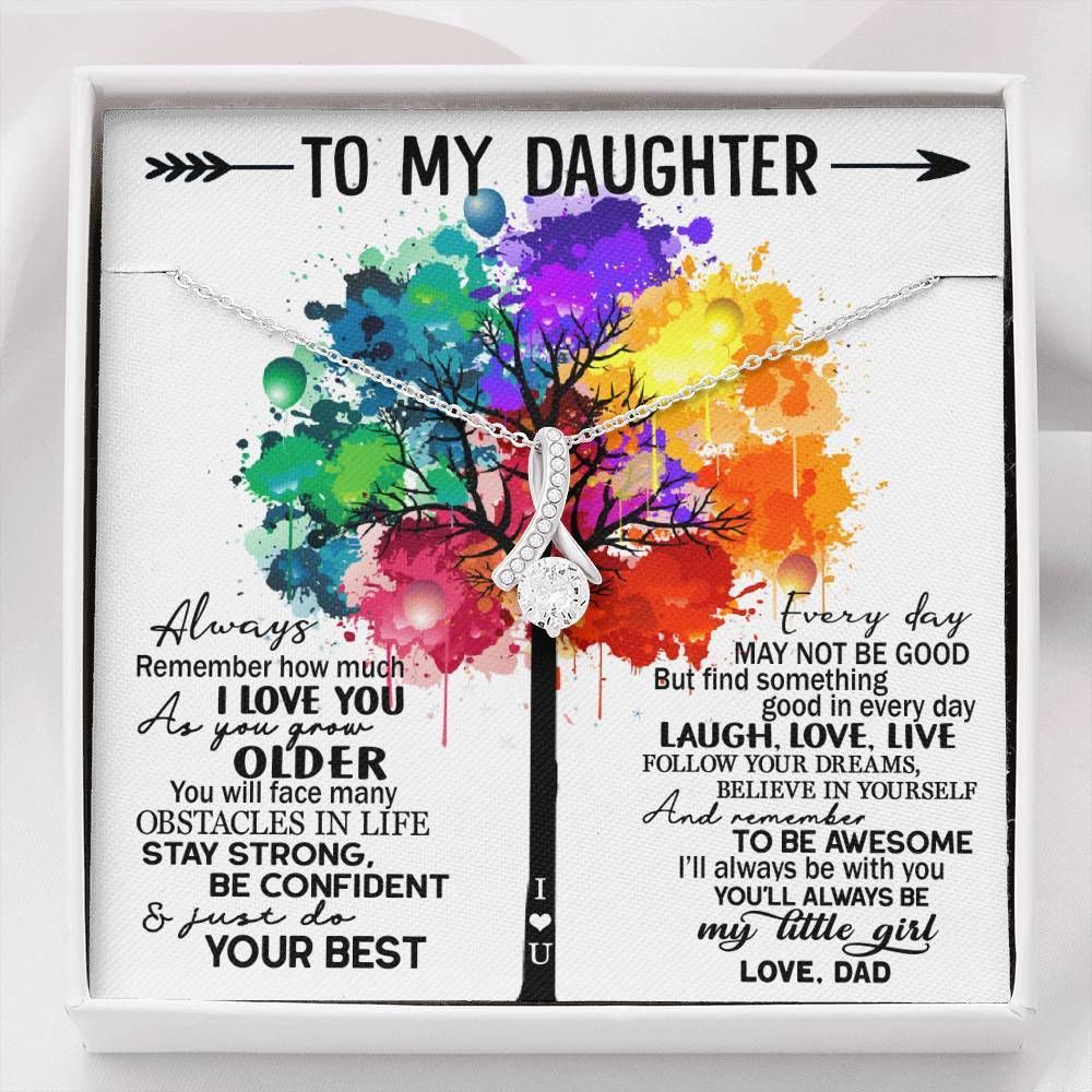 How Much I Love You Colorful Tree Alluring Beauty Necklace Gift For Daughter