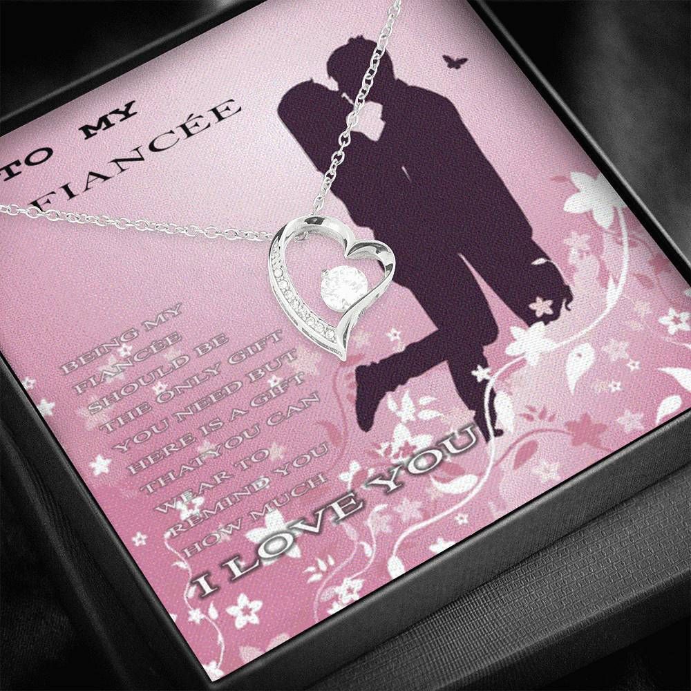 How Much I Love You Gift For Fiancee Silver Forever Love Necklace