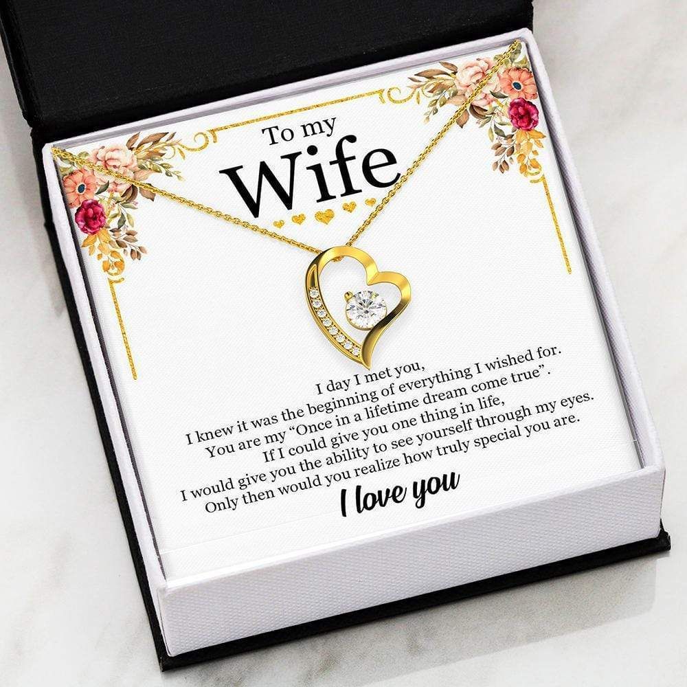 How Truly Special You Are 18k Gold Forever Love Necklace Giving Wife