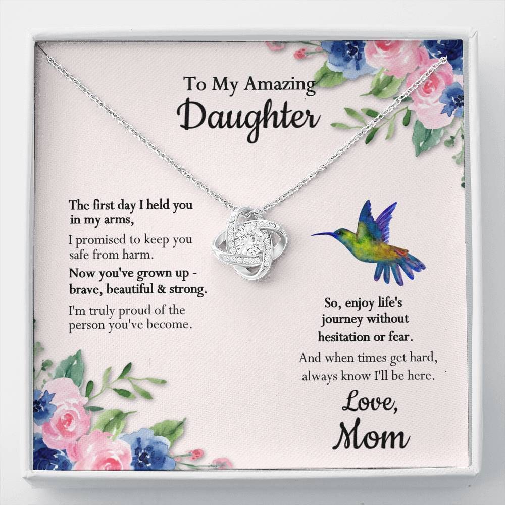 Hummingbird Love Knot Necklace Mom Gift For Daughter I'll Be Here