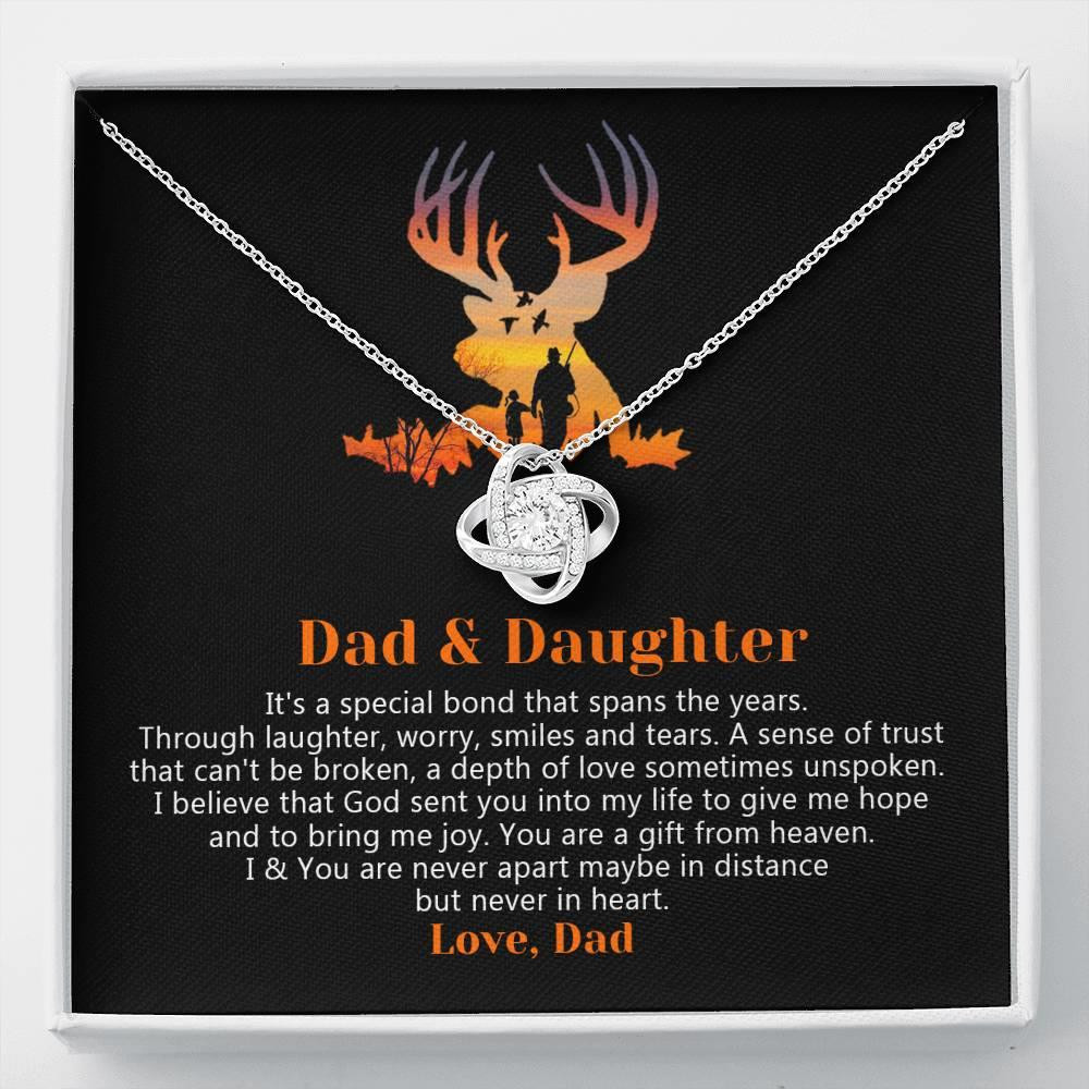 Hunt Deer Gift For Daughter I Will Always Be With You Love Knot Necklace