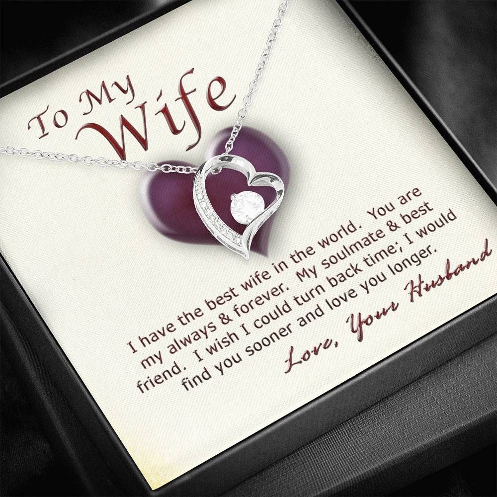 Husband Giving Wife Forever Love Necklace Love You Longer