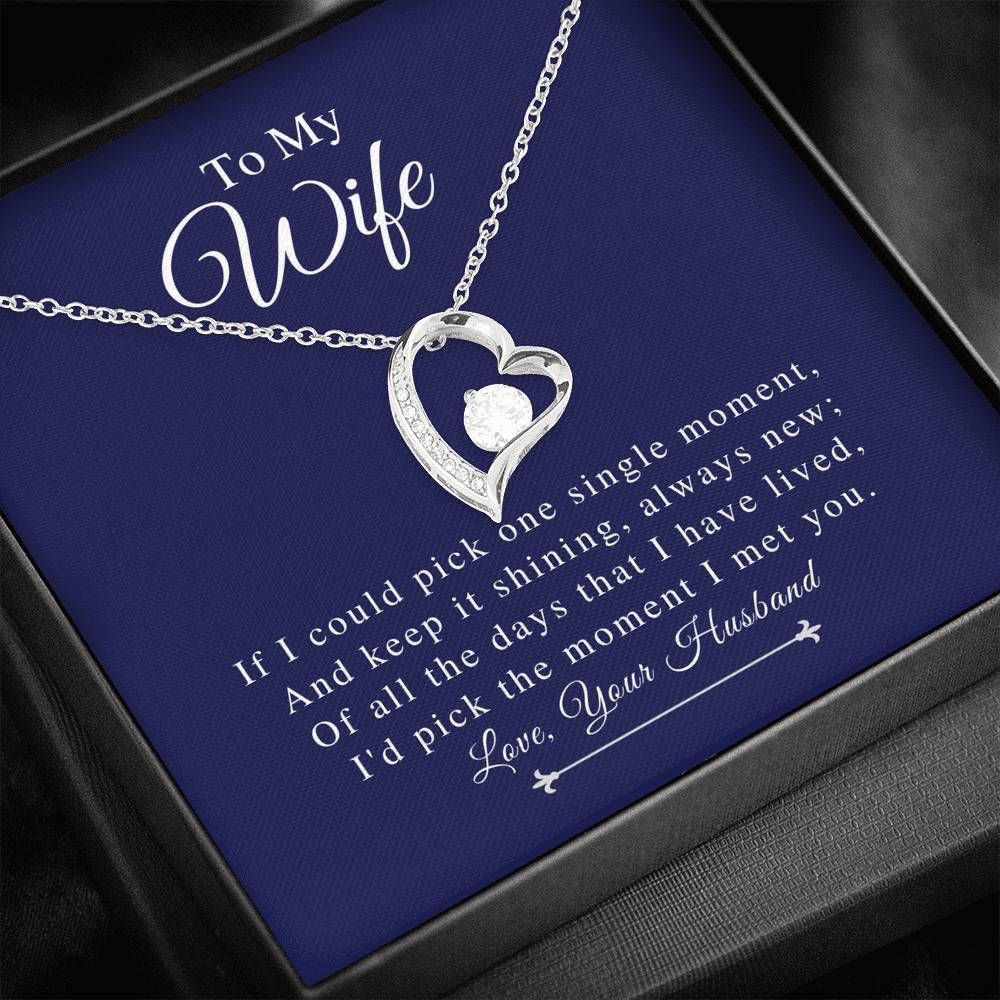 Husband Giving Wife Silver Forever Love Necklace Keep It Shinning