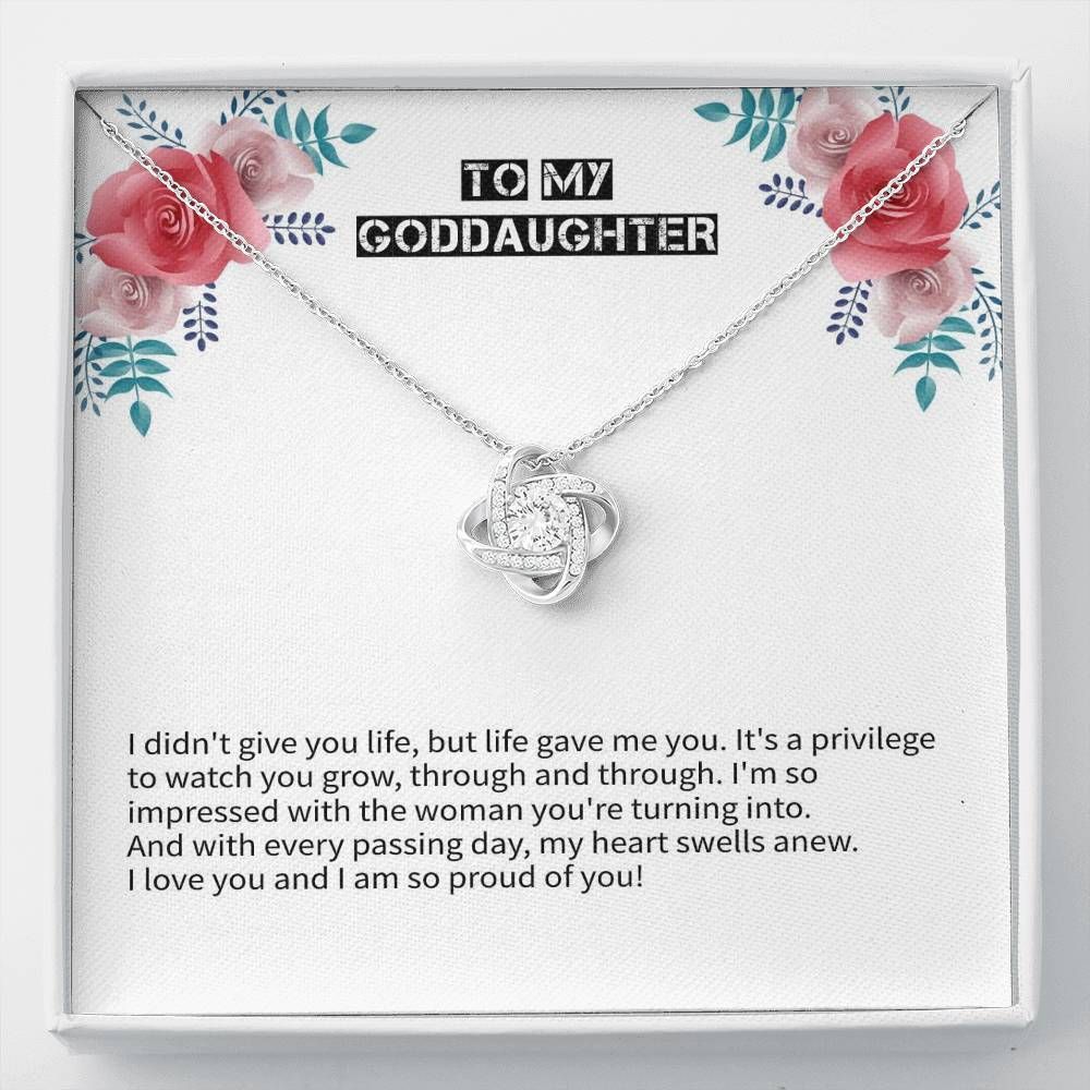 I Am So Proud Of You Love Knot Necklace For Goddaughter