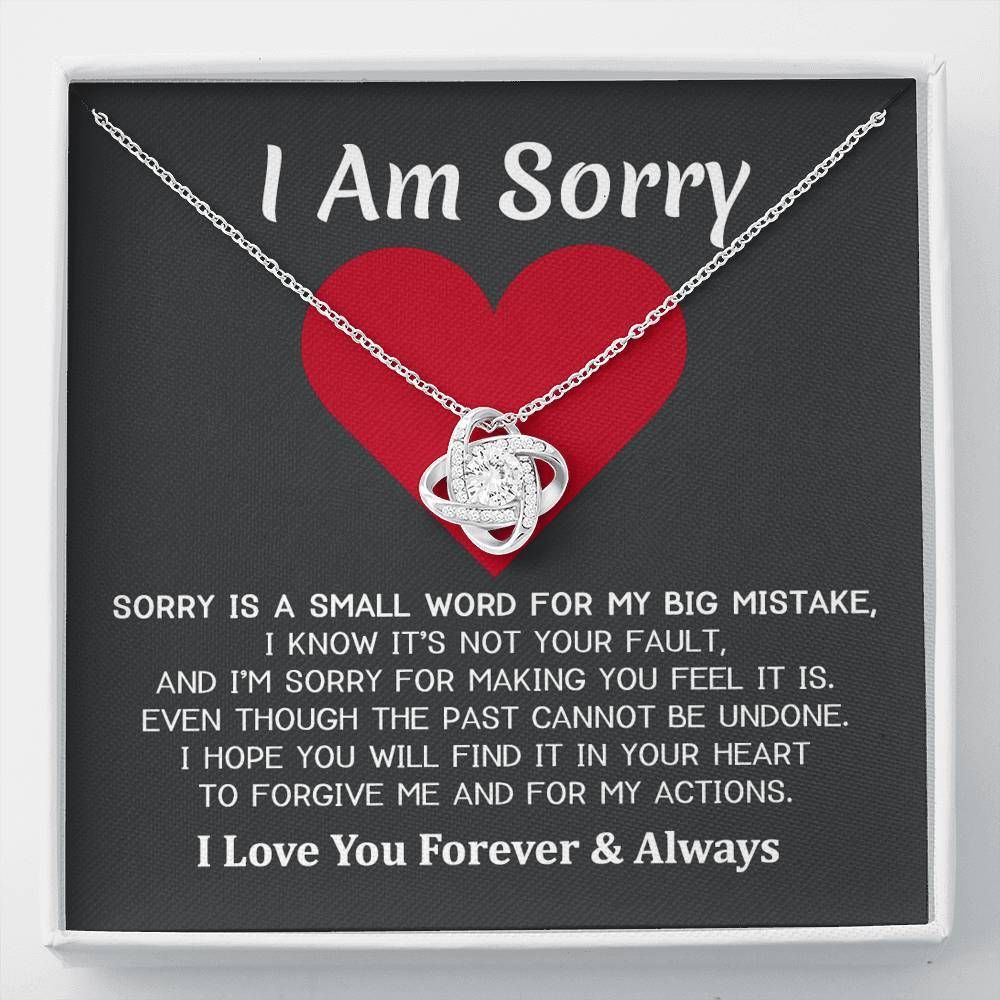 I Am Sorry Sorry Is A Small Word Love Knot Necklace