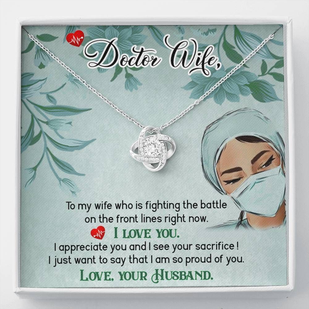 I Appreciate You Giving Doctor Wife Love Knot Necklace