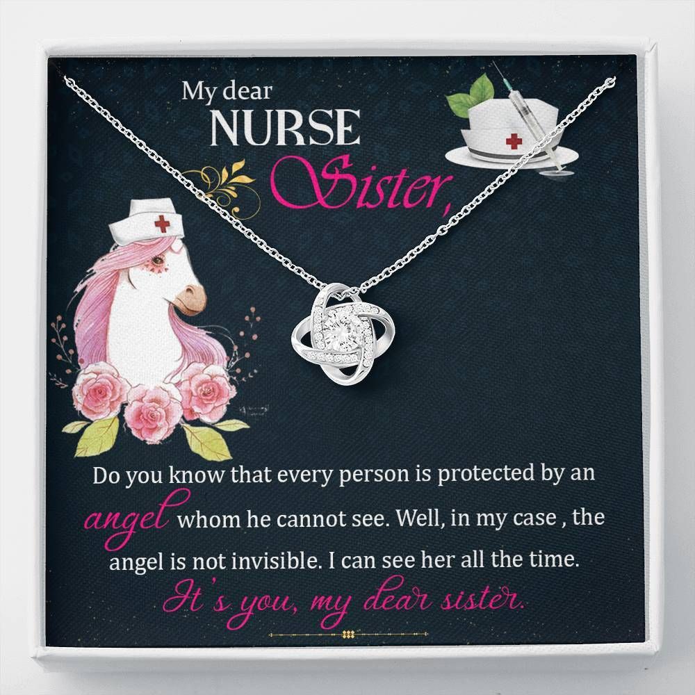 I Can See Her All The Time Love Knot Necklace For Nurse Sister