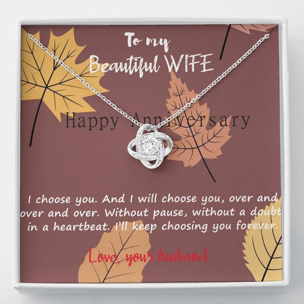 I Choose You Autumn Love Knot Necklace For Wife