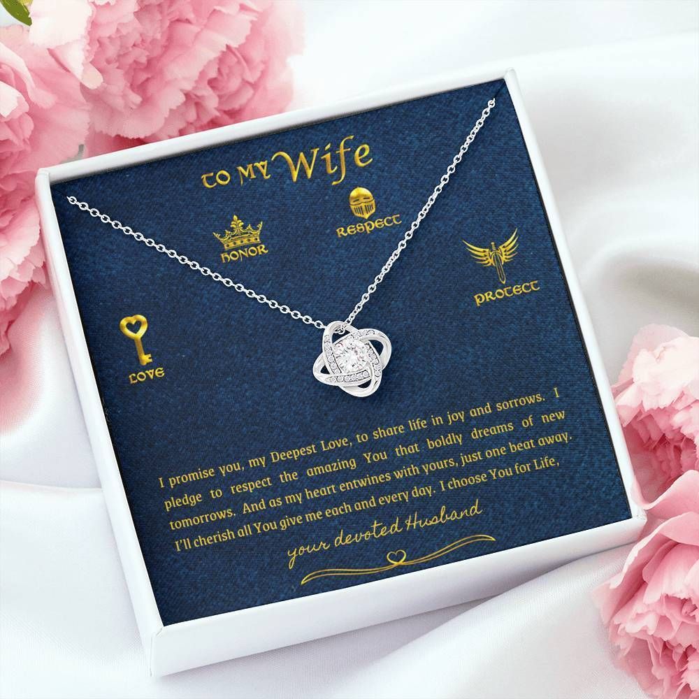 I Choose You For Life Love Knot Necklace To Wife