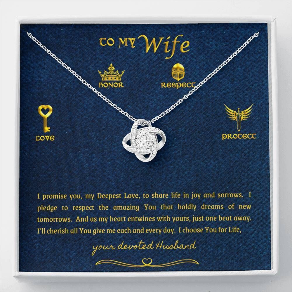 I Choose You For Life Love Knot Necklace To Wife