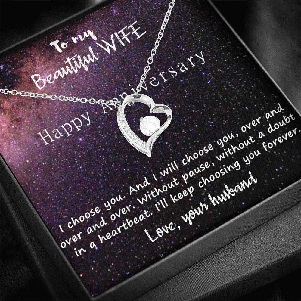 I Choose You Forever Love Necklace Gift For Wife