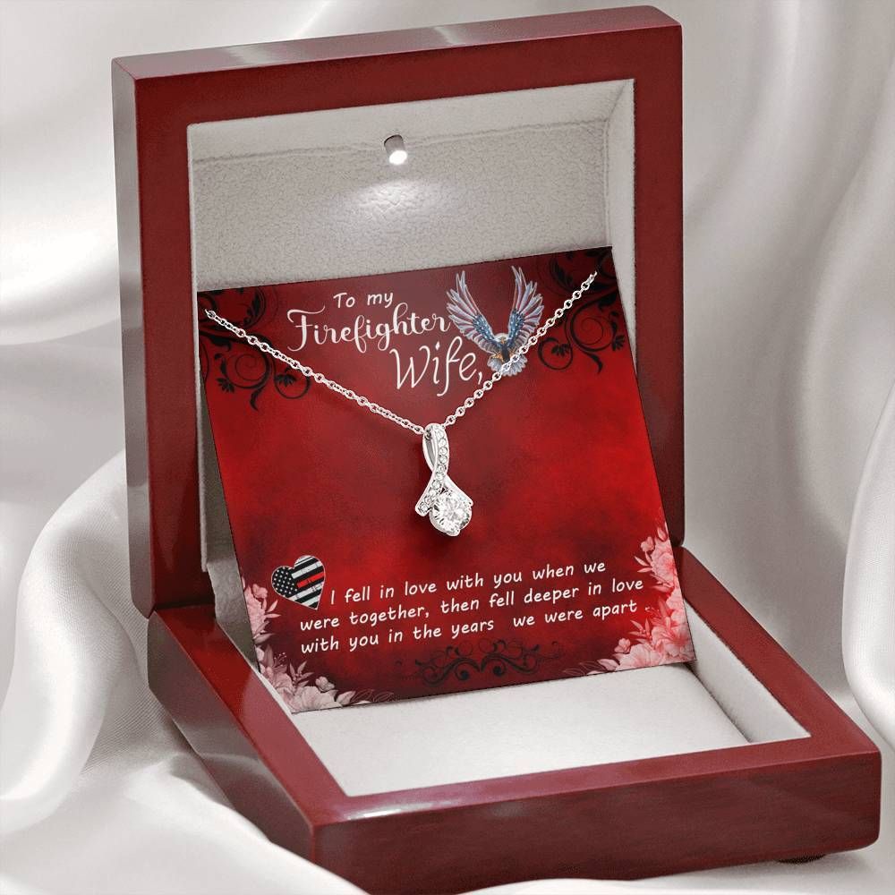 I Fell In Love With You Dark Red Alluring Beauty Necklace Gift For Firefighter Wife