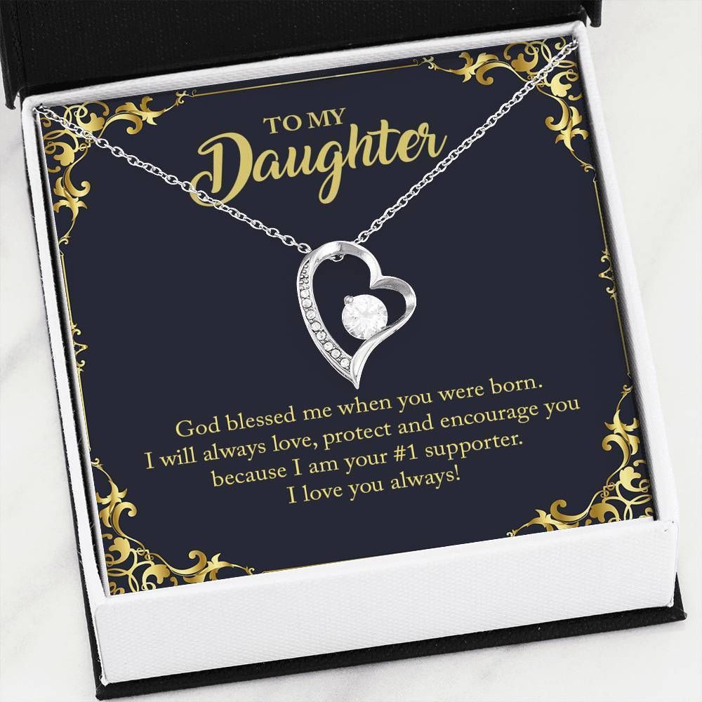 I Love You Always Silver Forever Love Necklace Gift For Daughter