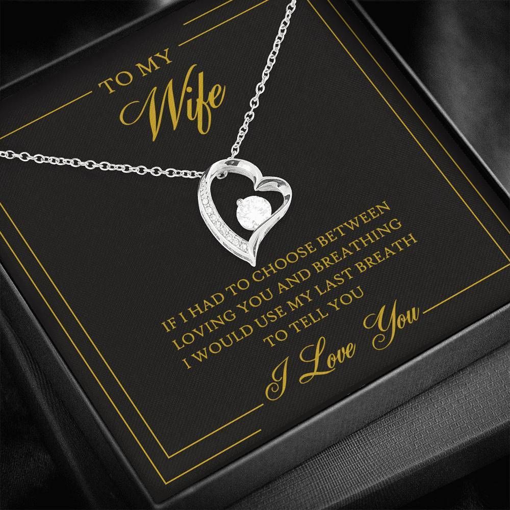 I Love You Birthday Gift For Wife Silver Forever Love Necklace