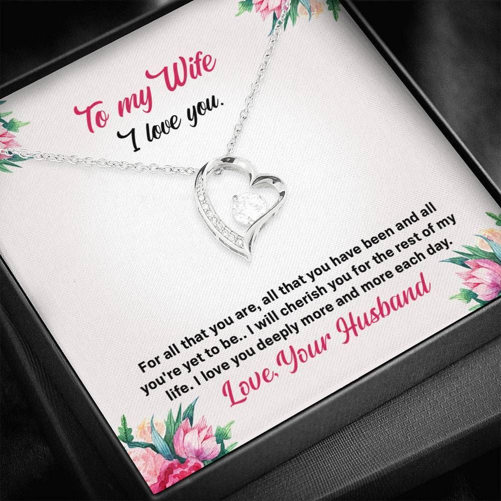 I Love You Deeply More Husband Gift For Wife Silver Forever Love Necklace