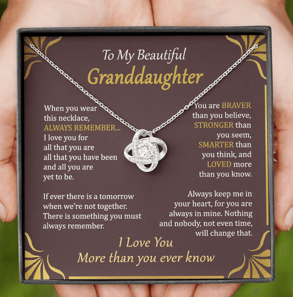 I Love You For All Gift For Granddaughter Love Knot Necklace