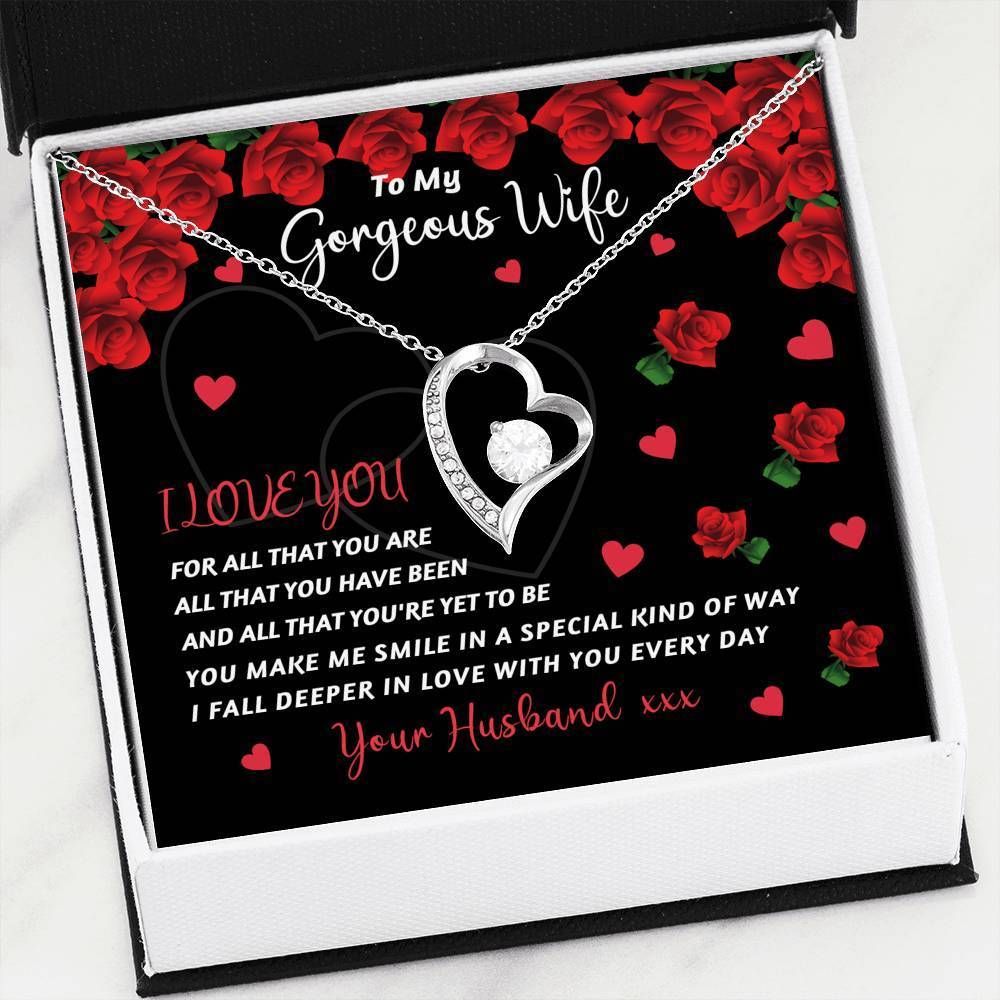 I Love You For All That You Are Silver Forever Love Necklace Giving Wife