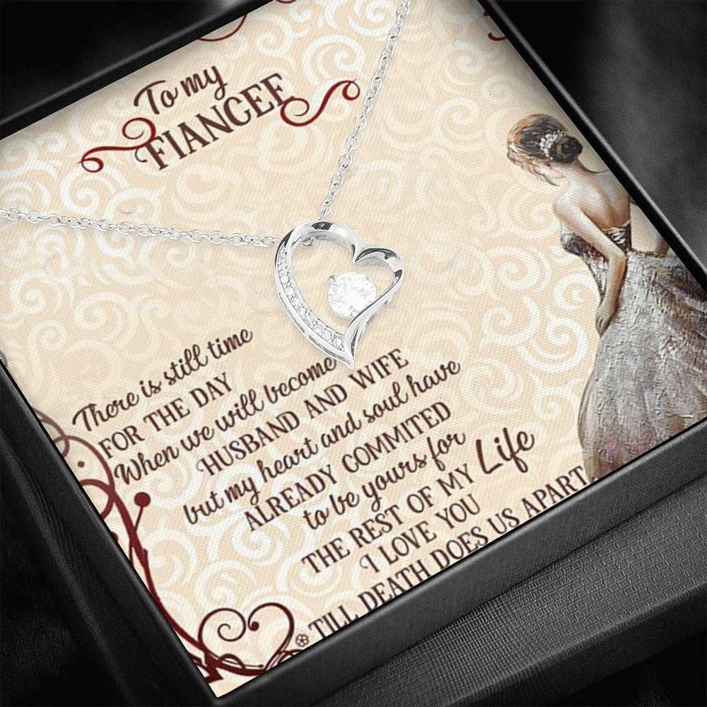 I Love You Gift For Fiancee Silver Forever Love Necklace