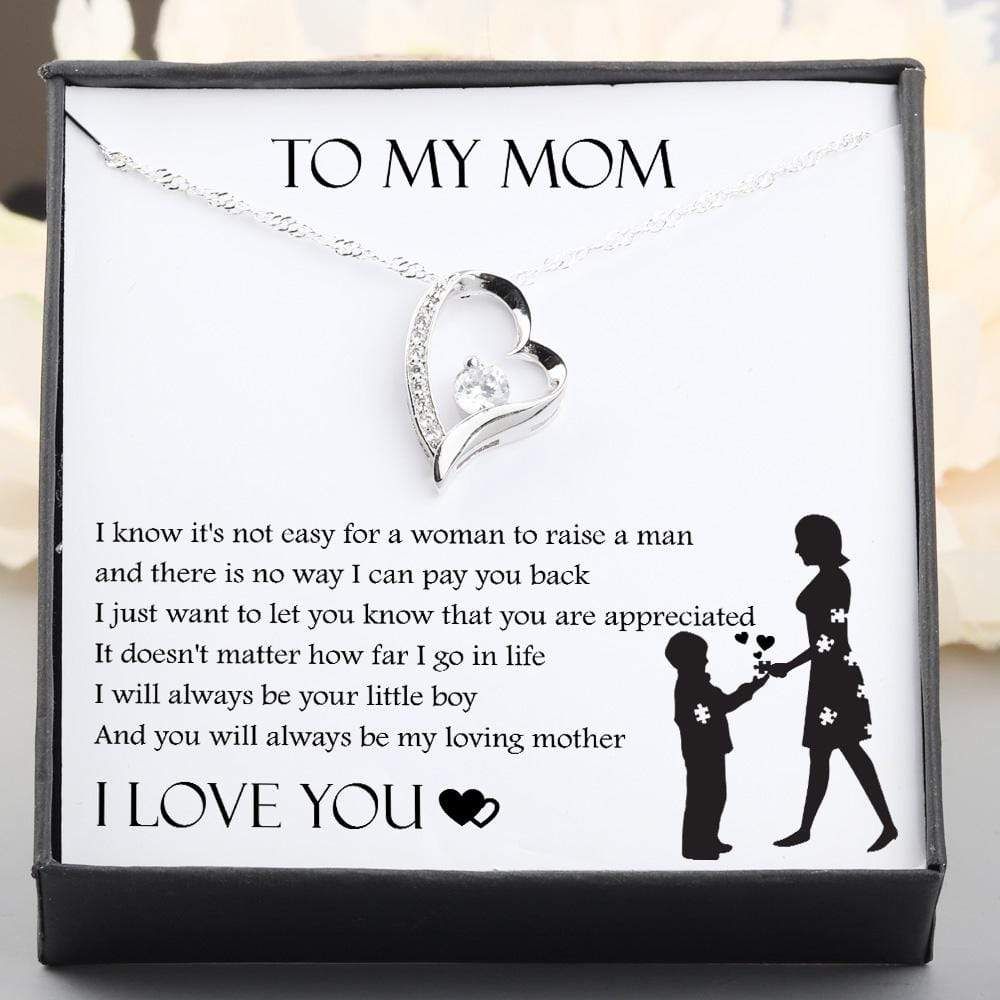 I Love you Giving Mom Silver Forever Love Necklace