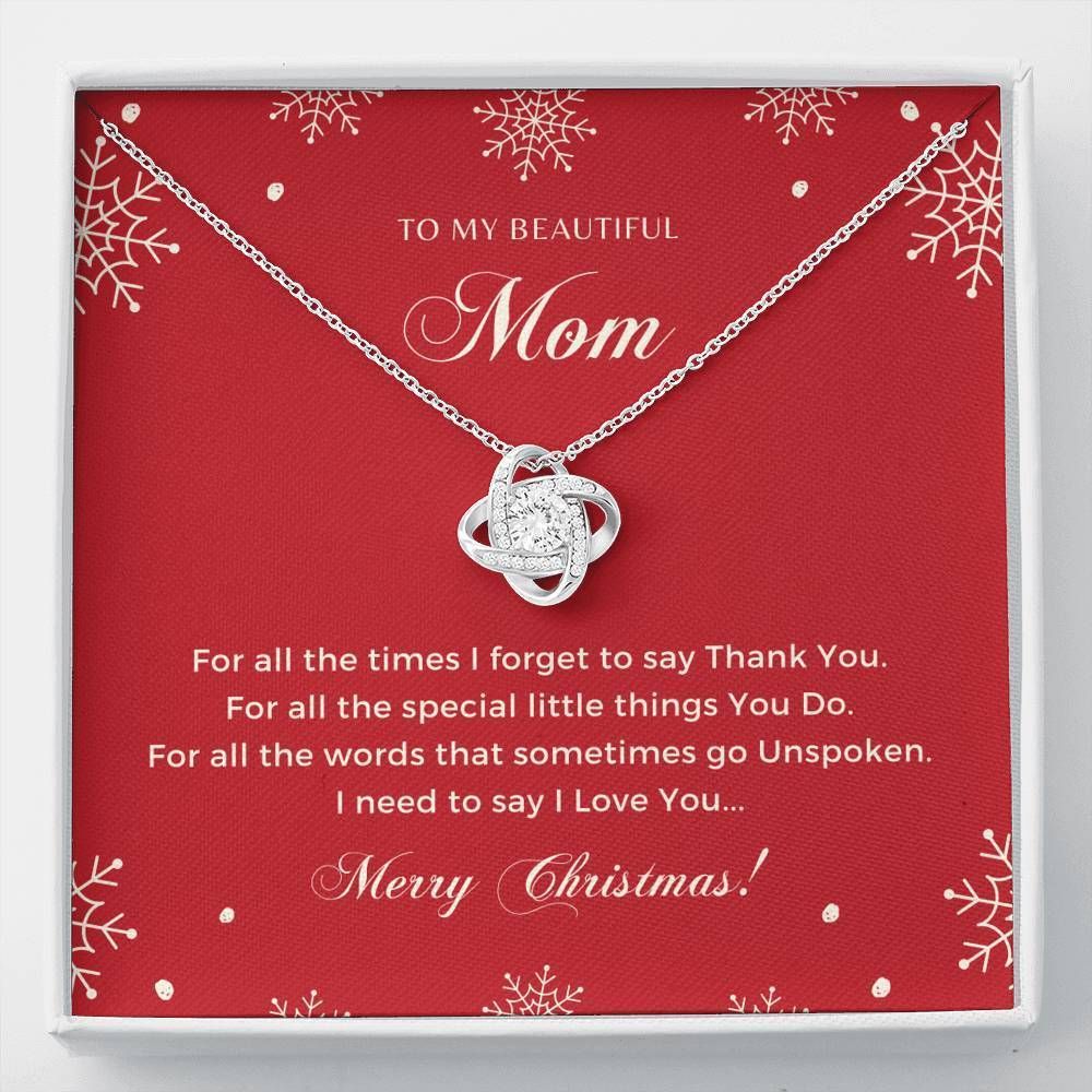I Love You Merry Christmas Love Knot Necklace For Mom