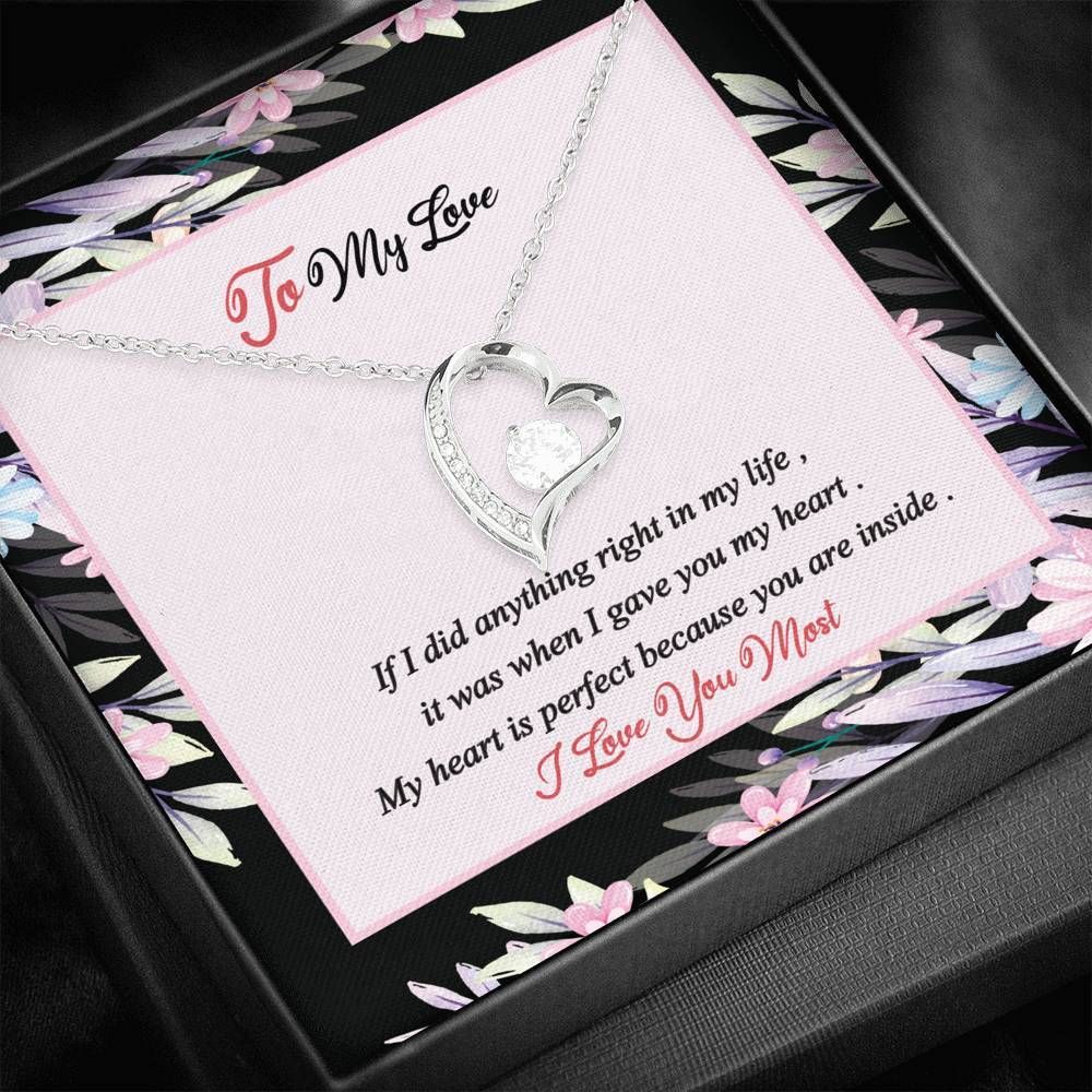 I Love You Most Silver Forever Love Necklace Gift For Your Love