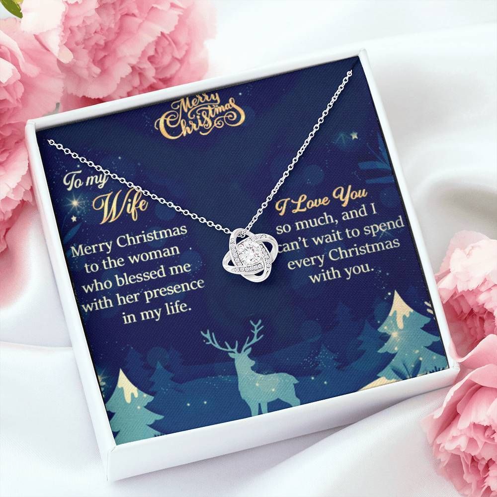 I Love You So Much Deer Love Knot Necklace Gift For Wife