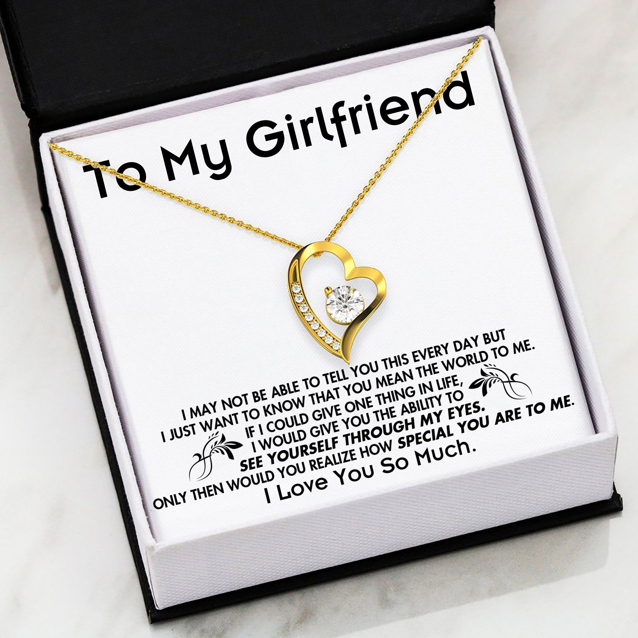 I Love You So Much Gift For Girlfriend Forever Love Necklace