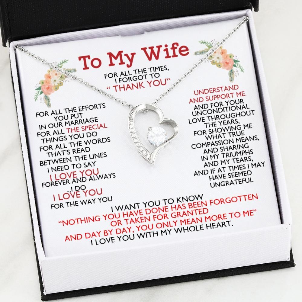 I Love You With All My Whole Heart Gift For Wife Forever Love Necklace