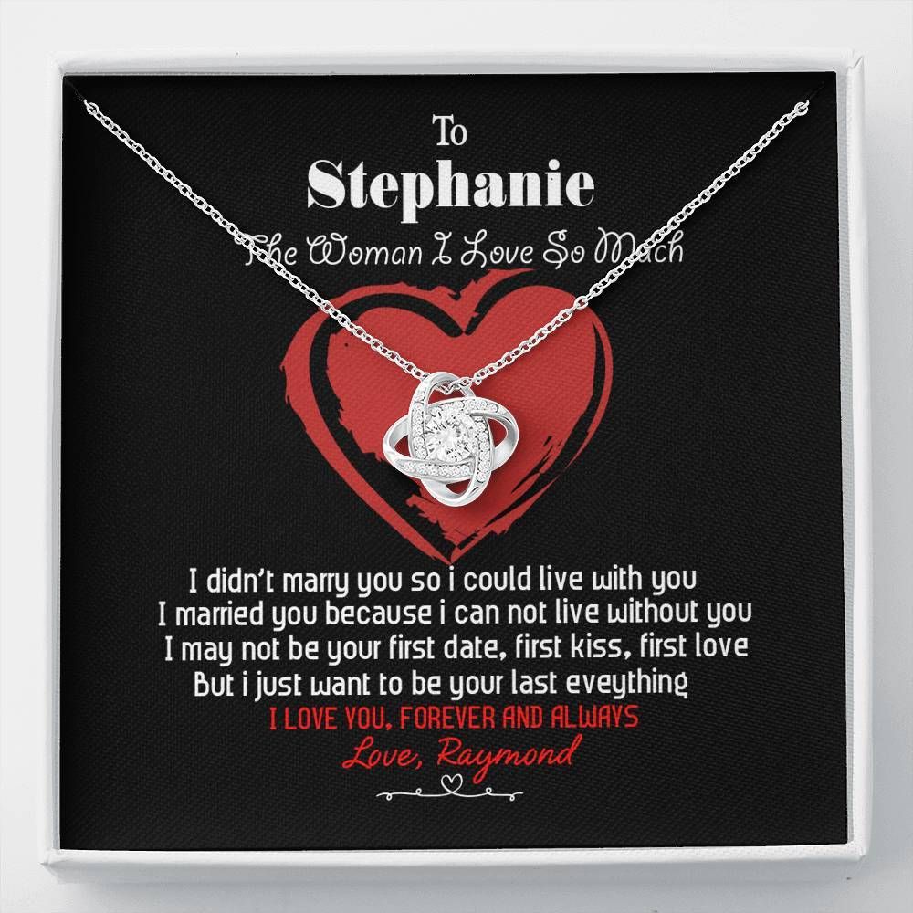 I Married You Love Knot Necklace For Stephanie