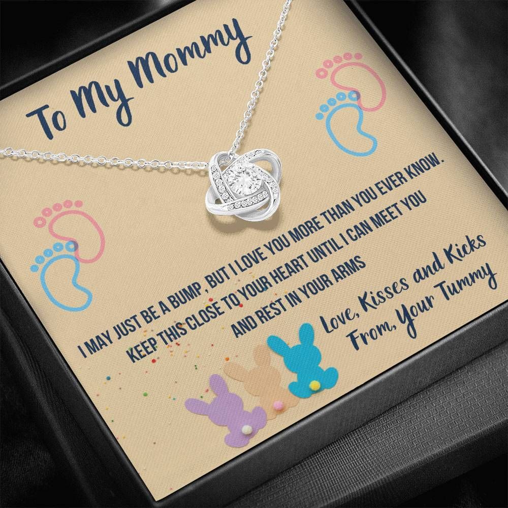 I May Just Be A Bump Love Knot Necklace Gift For Mom