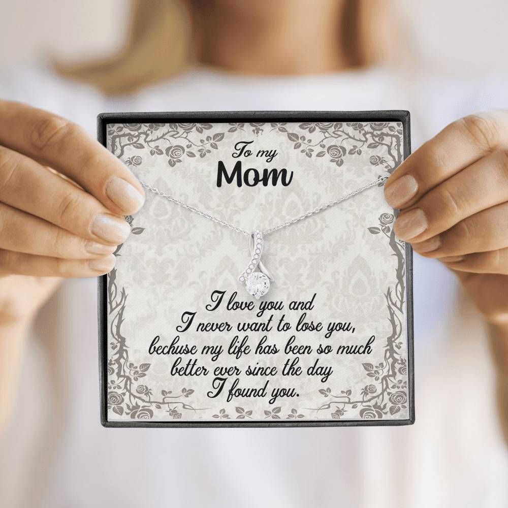 I Never Want To Lose You 14K White Gold Alluring Beauty Necklace Gift For Mom