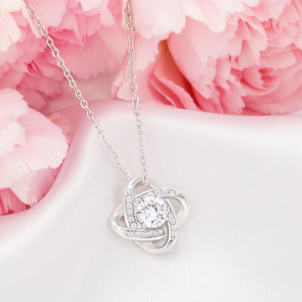 I Think Of You And Love You Everyday Love Knot Necklace For Granddaughter