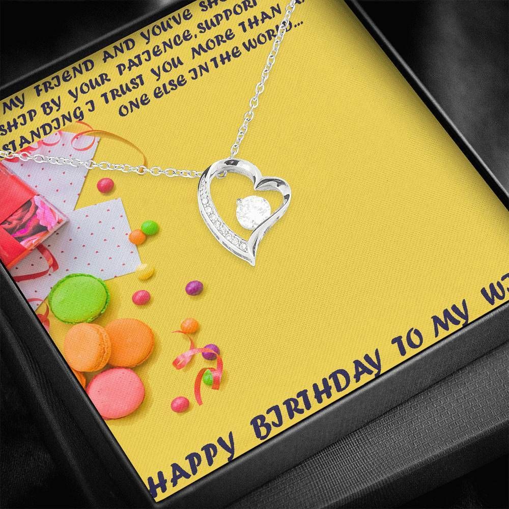 I Trust You Birthday Gift For Wife 14K White Gold Forever Love Necklace