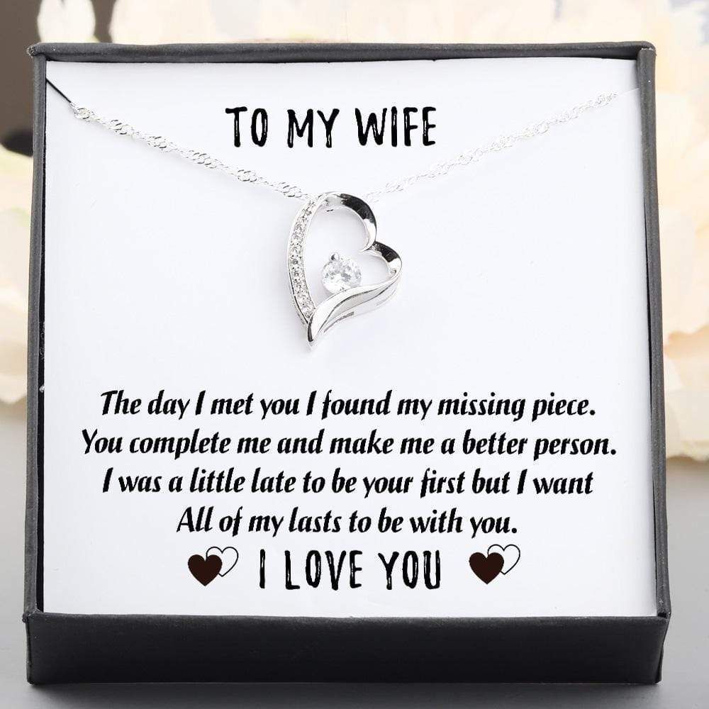 I Want All Of My Lasts With You Giving Wife Silver Forever Love Necklace