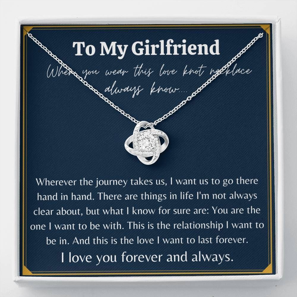 I Want To Last Forever Giving Girlfriend Silver Love Knot Necklace
