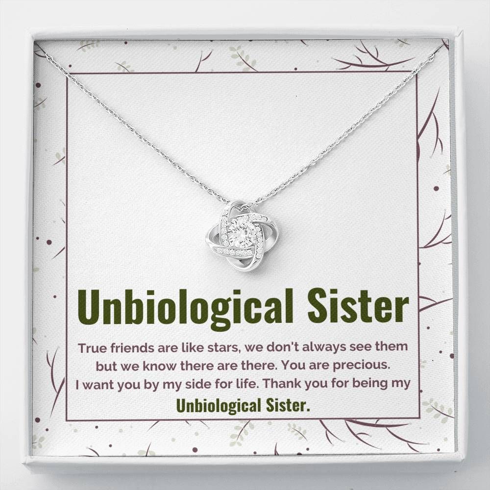 I Want You By My Side For Life Giving Unbiological Sister Love Knot Necklace
