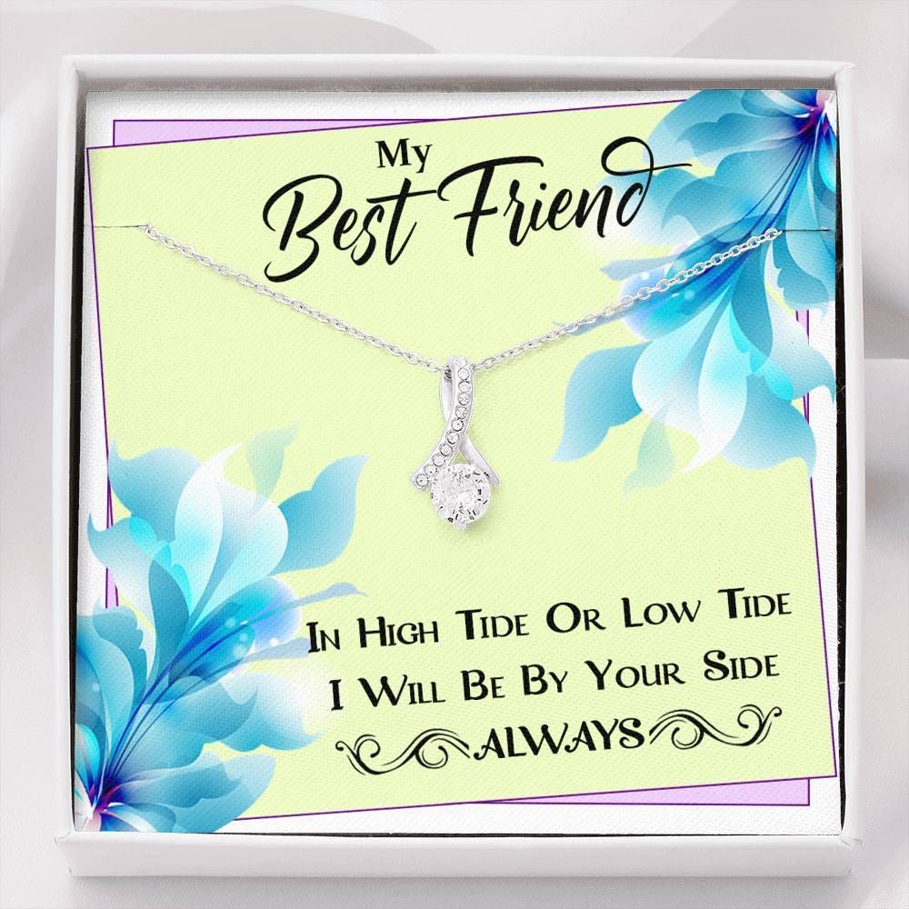 I Will Be By Your Side Gift For BFF 14K White Gold Alluring Beauty Necklace